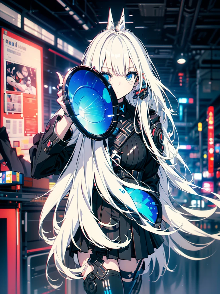 Anime girl with long white hair and black boots, seductive anime girl, Perfect Android Girl, Female Action Anime Girl, Very detailed ArtGerm, female cyberpunk anime girl, cyberpunk anime girl, Best Anime 4k Konachan Wallpapers, From Girls Frontline, Digital cyberpunk animation art, Portrait anime space cadet girl, female anime characters, Anime Cyberpunk Art
