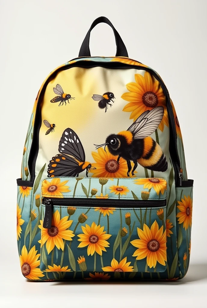 backpack with print of pollinating animals