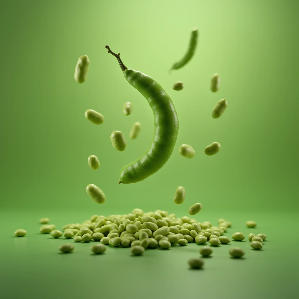 Image of green beans bouncing