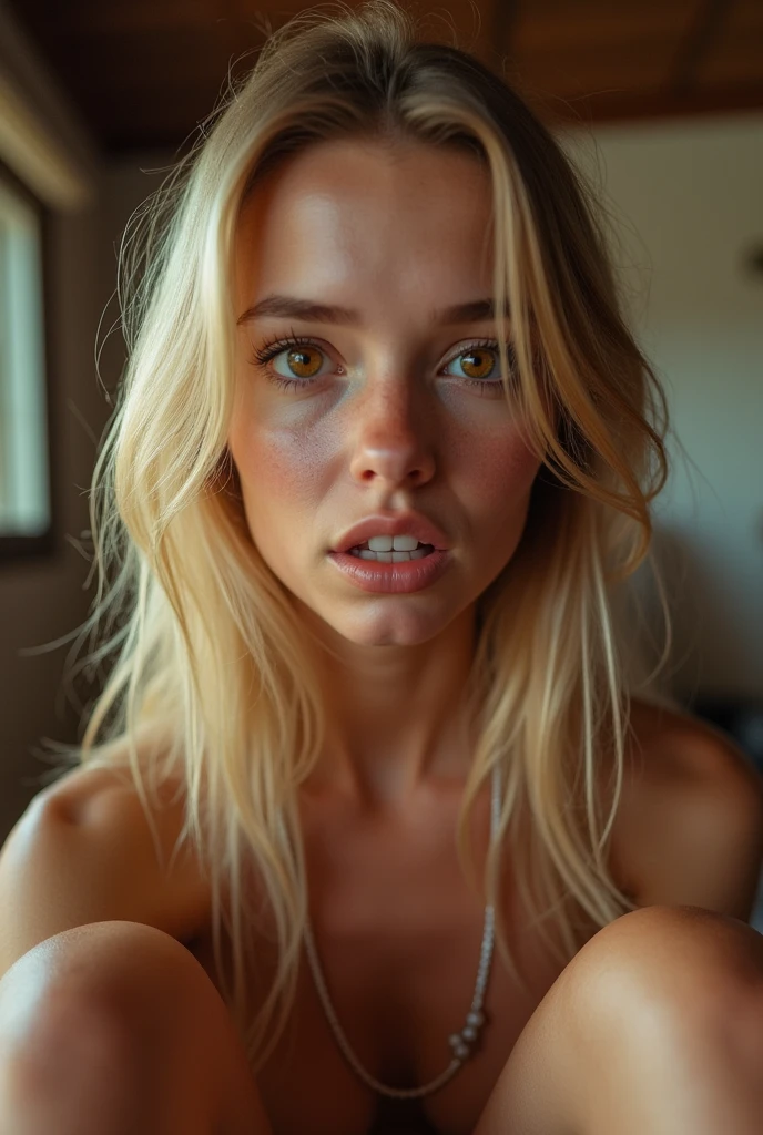 (masterpiece), best quality, expressive eyes, perfect face, teen girl showing pussy hole open at viewer perfect beautiful vagina nude sit in bed legs open, blonde long hair yellow eyes, perfect face,, girl, sexy,watery eyes, open mouth, ((tears in eyes)), tear stains on face,full body,cry