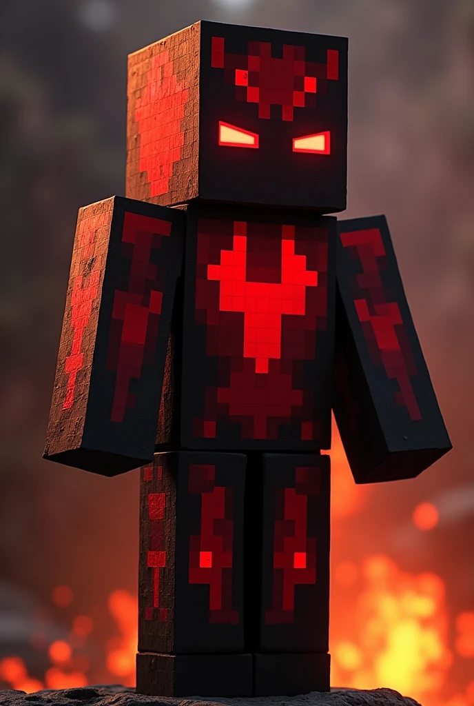 imagem de uma cabeça de minecraft com uma skin de fenix 
