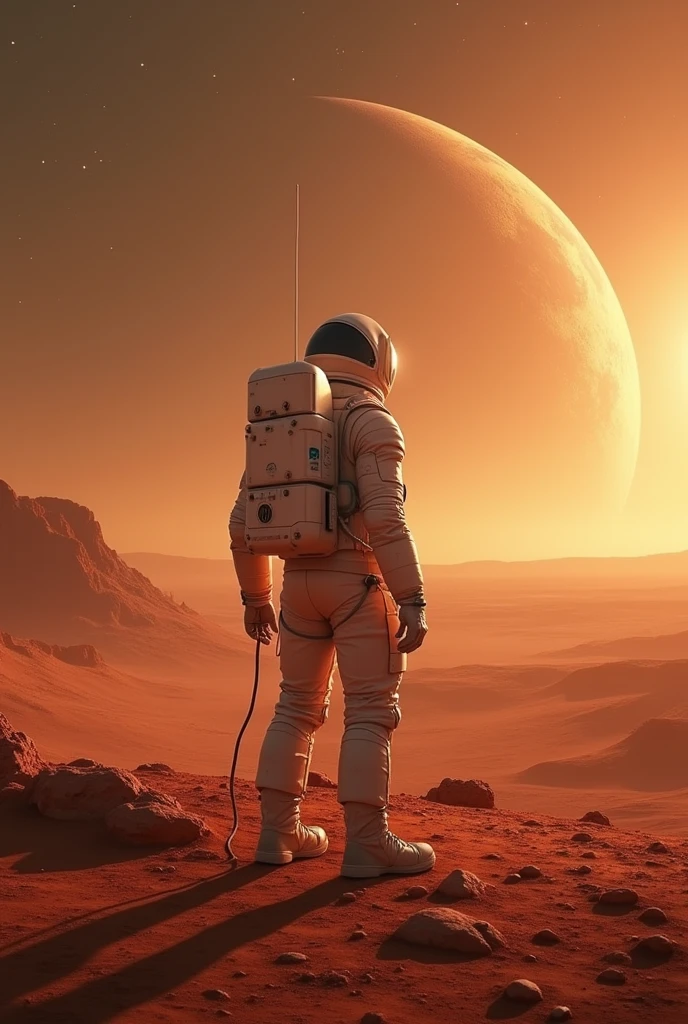 Create an image with Elon Musk on Mars