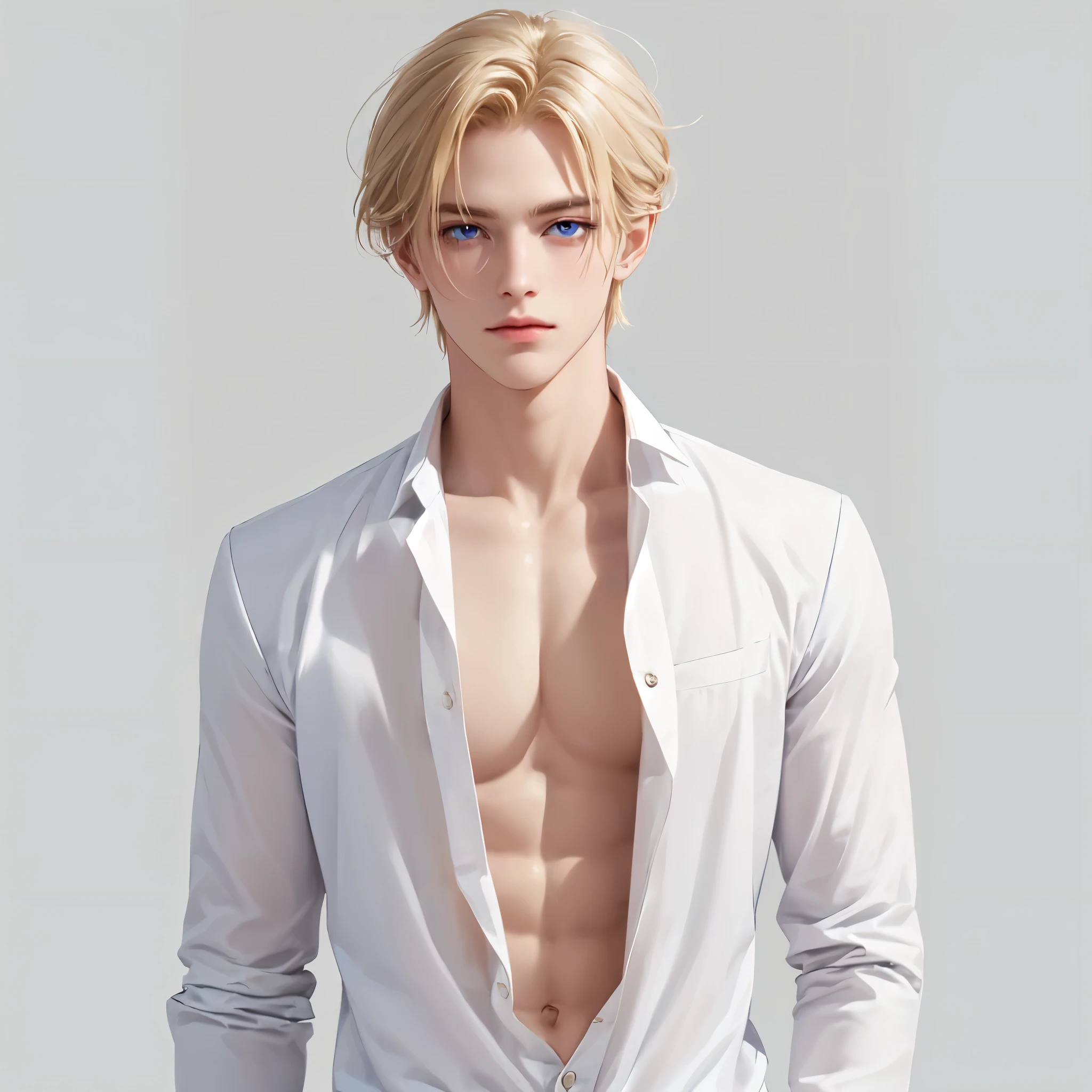 Boys, blond, blue eyes, Distinctive features, White skin, Formal style