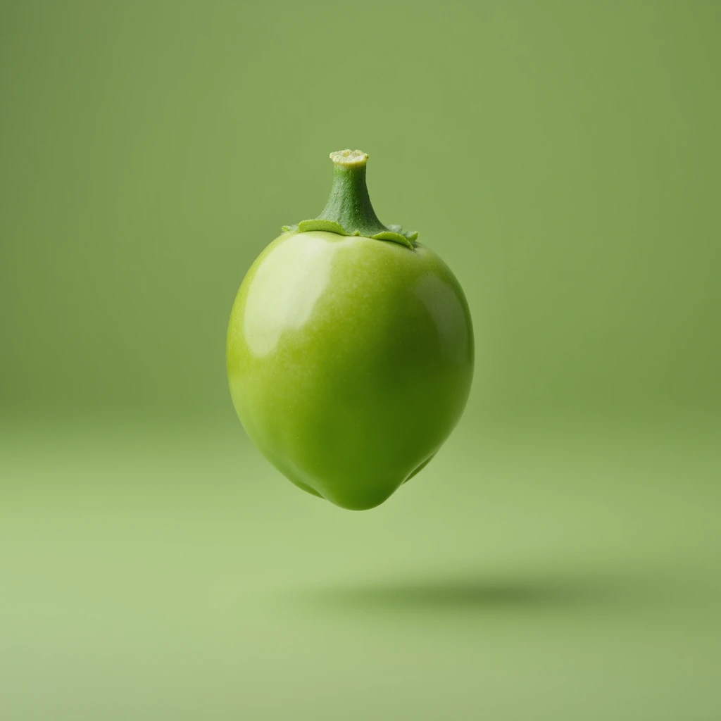 A picture of a single green pea bouncing