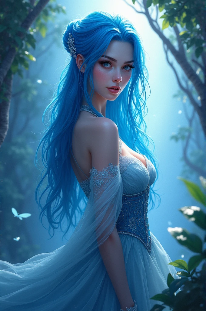 Female character with blue hair 