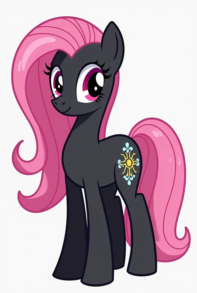 mlp, 2d, base, base pony, vector line, beautiful, character reference, Color palette, long straight hair, CHRYSALIS body, cola CHRYSALIS, Whole body, pink and black colors