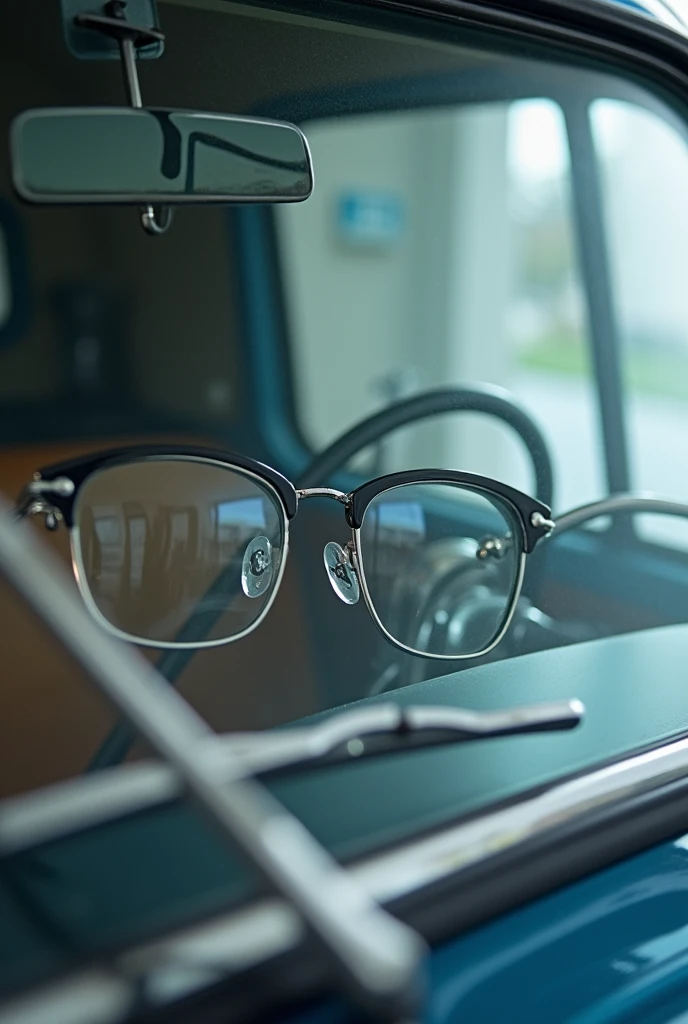 Eyeglass with windshield wipers attached to the glass lenses