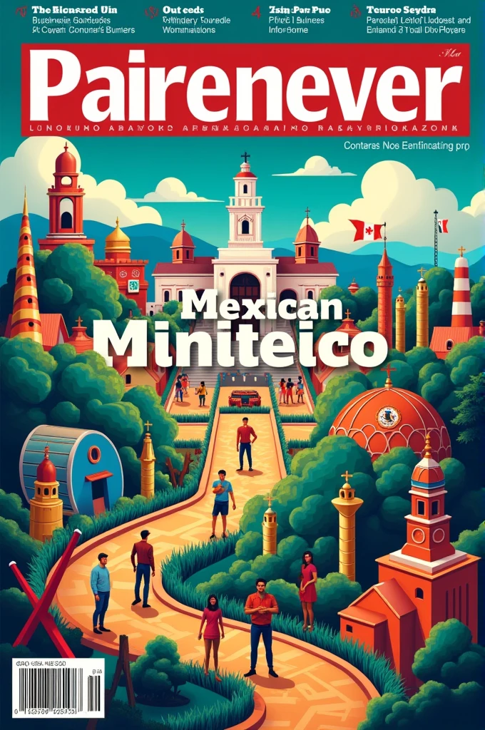 Could you create a creative and eye-catching magazine cover for me about the economy in Mexico?