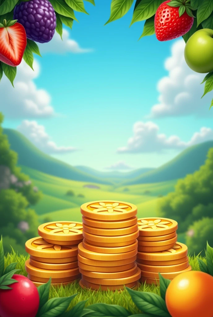 I want the image of a winner&#39;s background, from a fruit game, that is designed for play from 7 to 9 years old, to say that he won the game or Winner, without names, but put something that indicates that he won