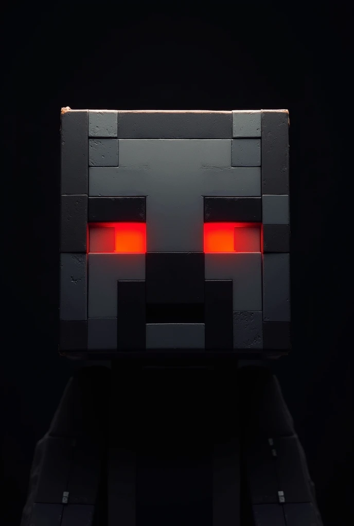 image of just a minecraft head with a cool skin black background