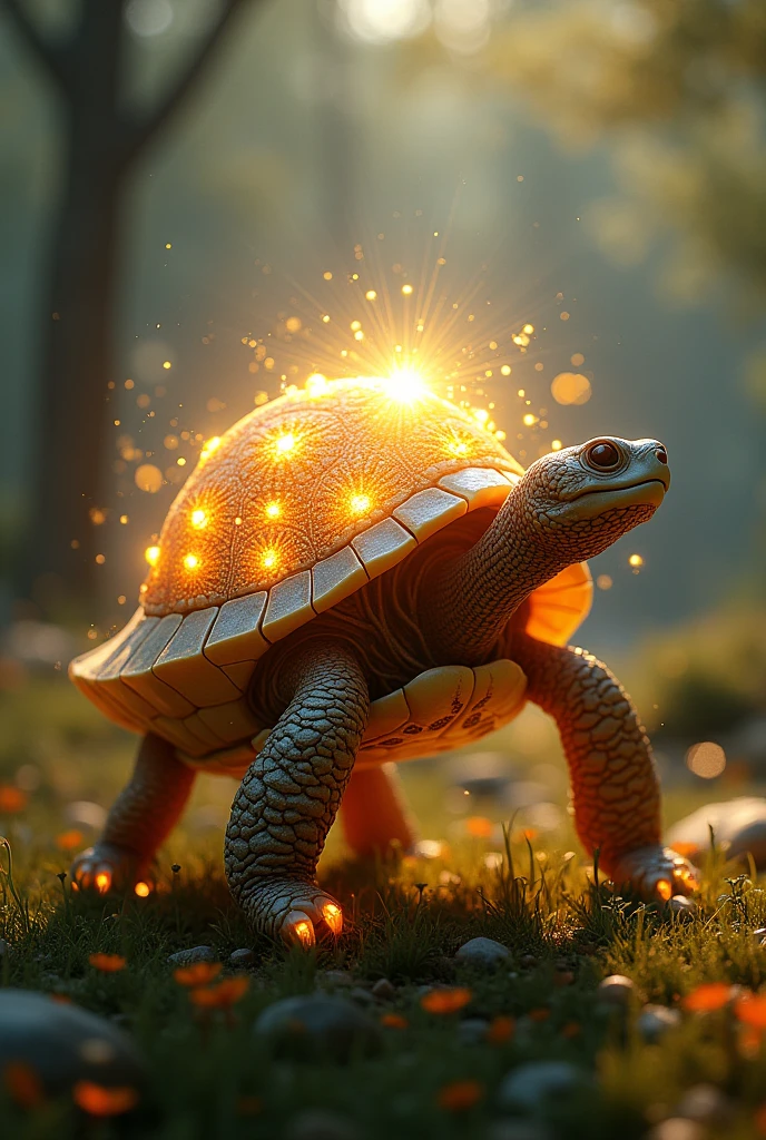 Combining a sun and a turtle into a mystical character