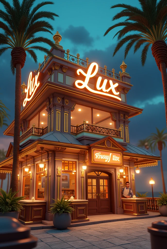 Make SpongeBob's Krusty Krab restaurant with the name Lux so that the real restaurant appears