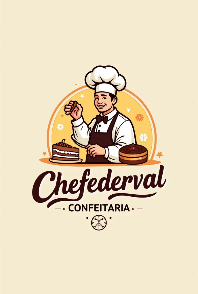 Create a logo for the name Chefederval Confeitaria