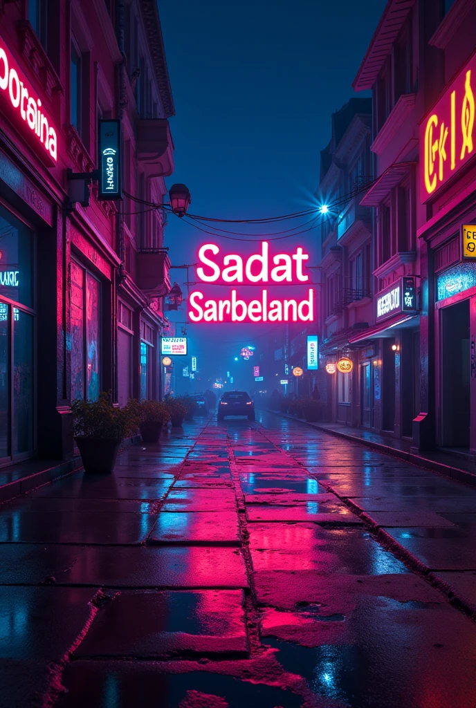 A great design for advertising on the photo with the name of Sadat Sarbeland and Sadat Sarbeland