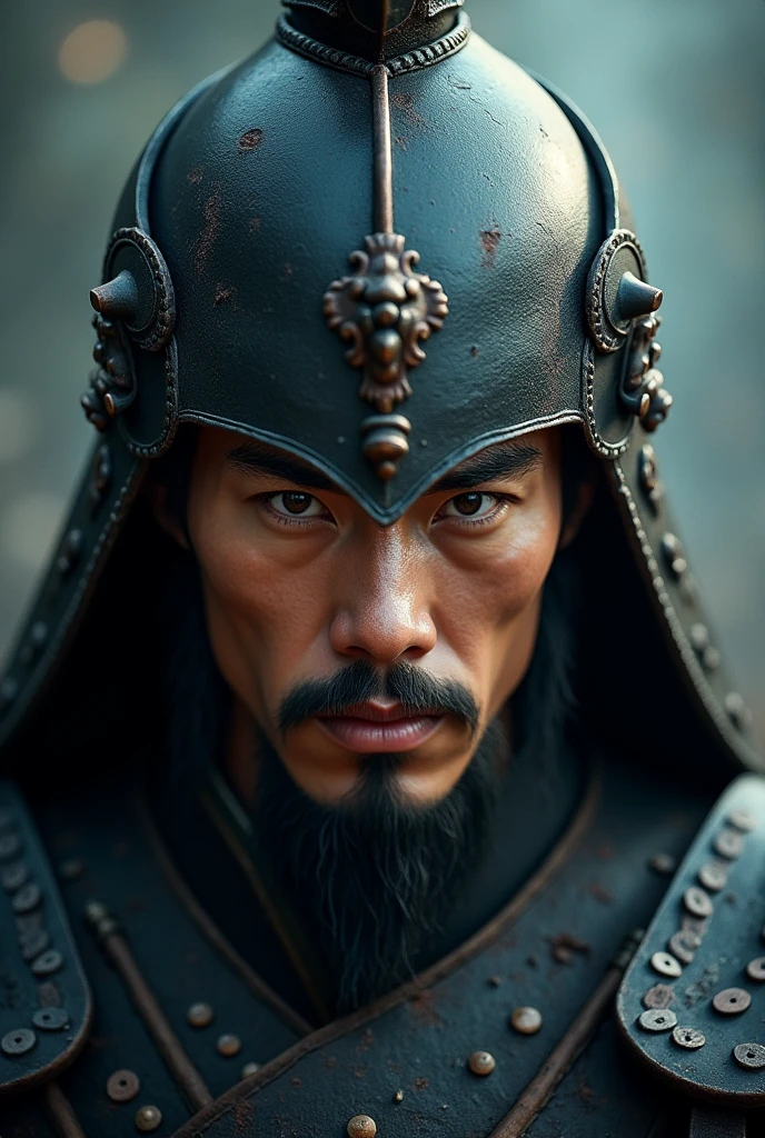 dark fantasy,Capitão Li Shang capacete sem barba, live action mulan,ator Kento Yamazaki