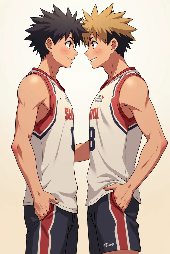 Handsome Man, American, White skin, black spiky hair, Smiles, Holding a basketball to his chest, Physical Education Student, outdoor basketball court, No shirt., basketball pants, Abs, sexy belly hair, The body is perfectly proportioned., thin lips, exquisite facial features
