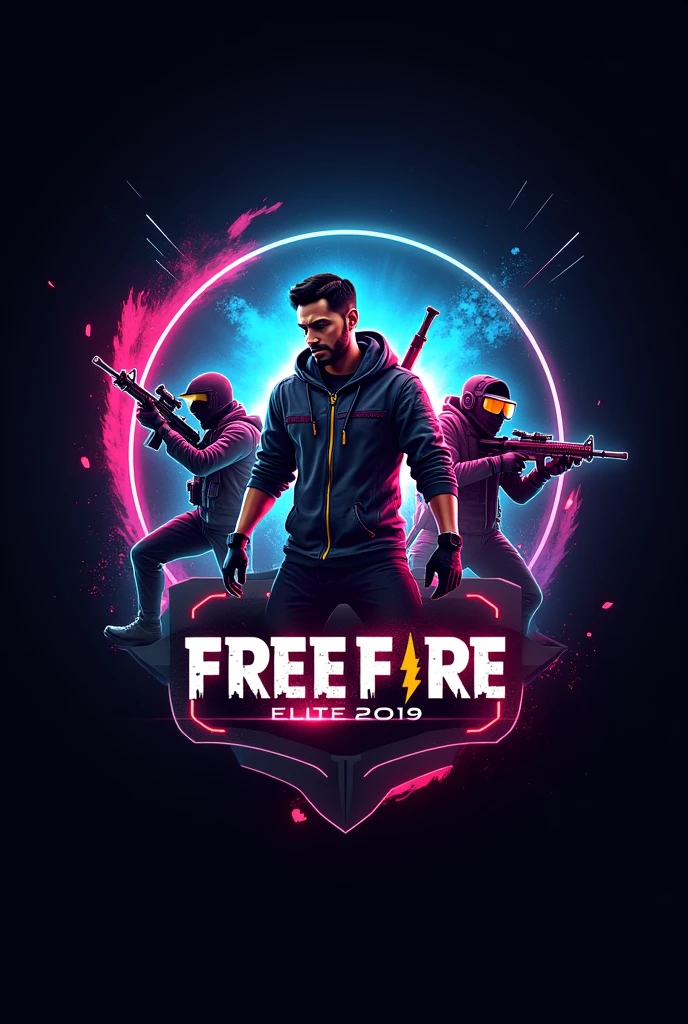 Create a gaming logo of my gaming channel name "Atul gamer 009" with the game image free fire