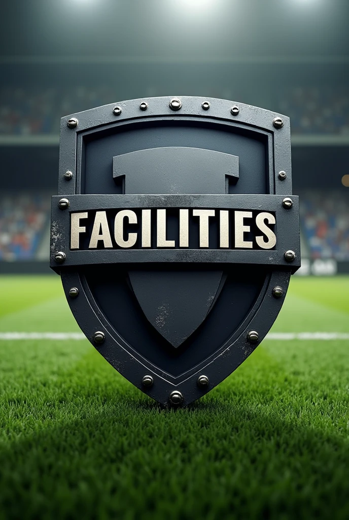 Football shield that says facilities 