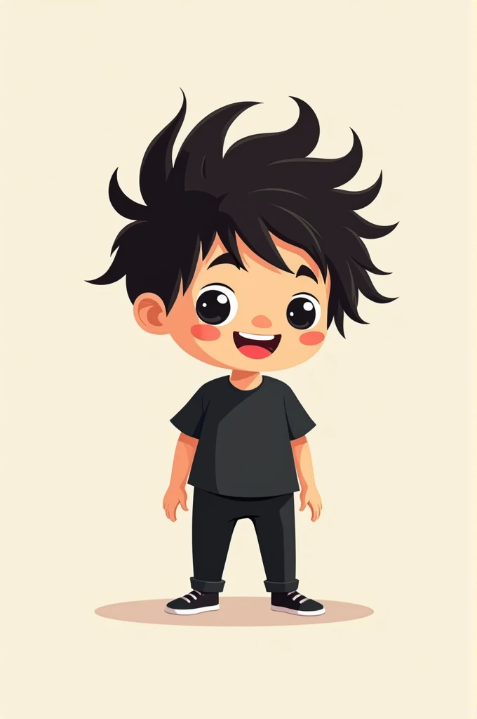 A logo for YouTube with a boy&#39;s hair, a bad hair day, a black shirt and black pants
