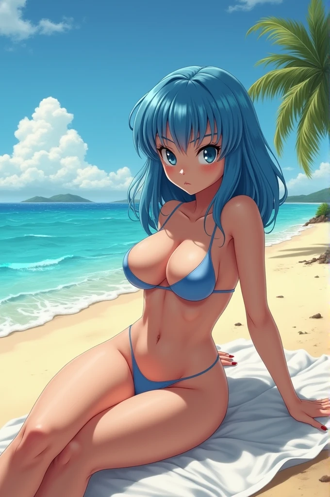 Bulma naked on the beach
