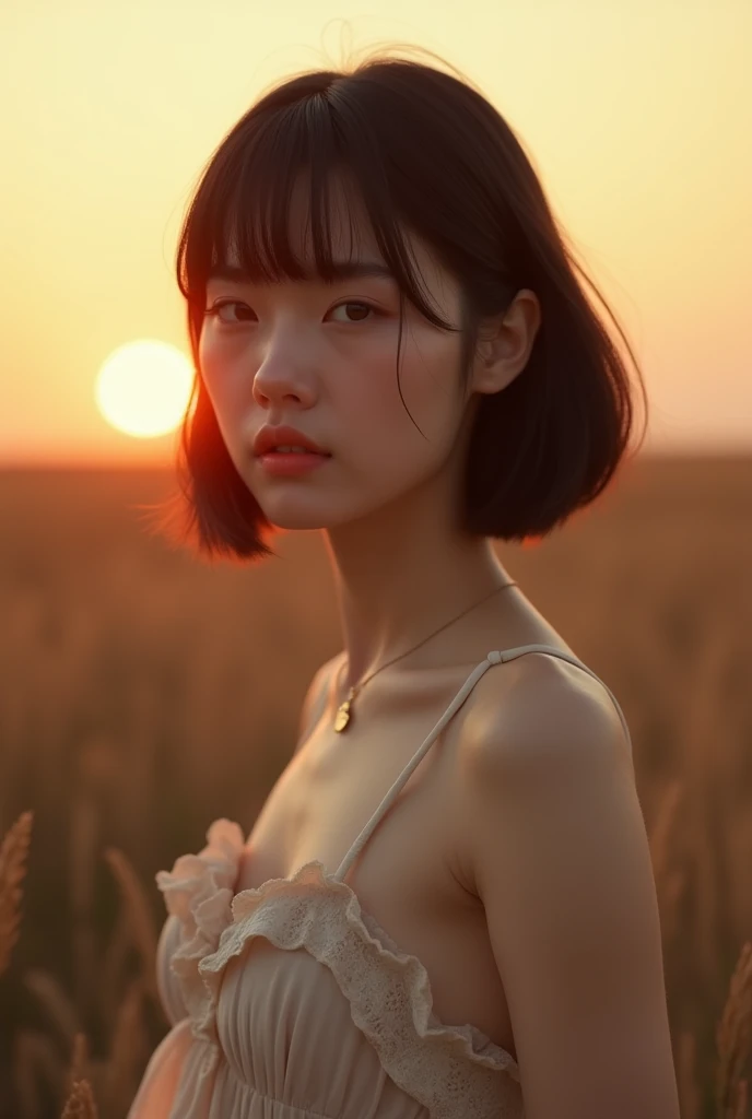 (Exposing breasts 1.6))),(((Exposing breasts 1.6))),(((Exposing breasts 1.6))),masterpiece, Highest quality, 8k, Absurd, Beautiful medium long bob hair,Woman in her late 20s, That shy expression is cute, （Sensual Style）,(（Seven episodes were filmed.................1.4）), (Nude 1.5), No makeup, The near road and the far road, Written boundary depth, Surreal, High resolution, photograph, Sharp focus, Face lamp, Dynamic Lighting, highest detailed, ,Extreme detaileds、Super detaileded、detailed、Real Skin、elegant features、Positive and optimistic、（The background is a colorful flower field)