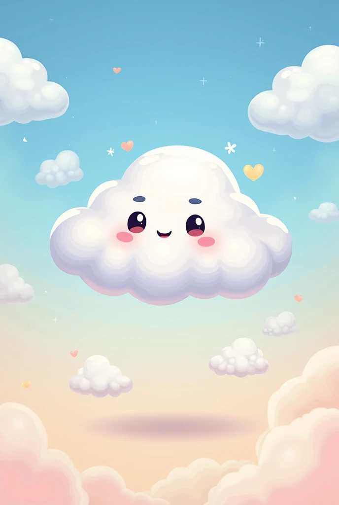 A cartoon cloud that’s a girl clipart style
