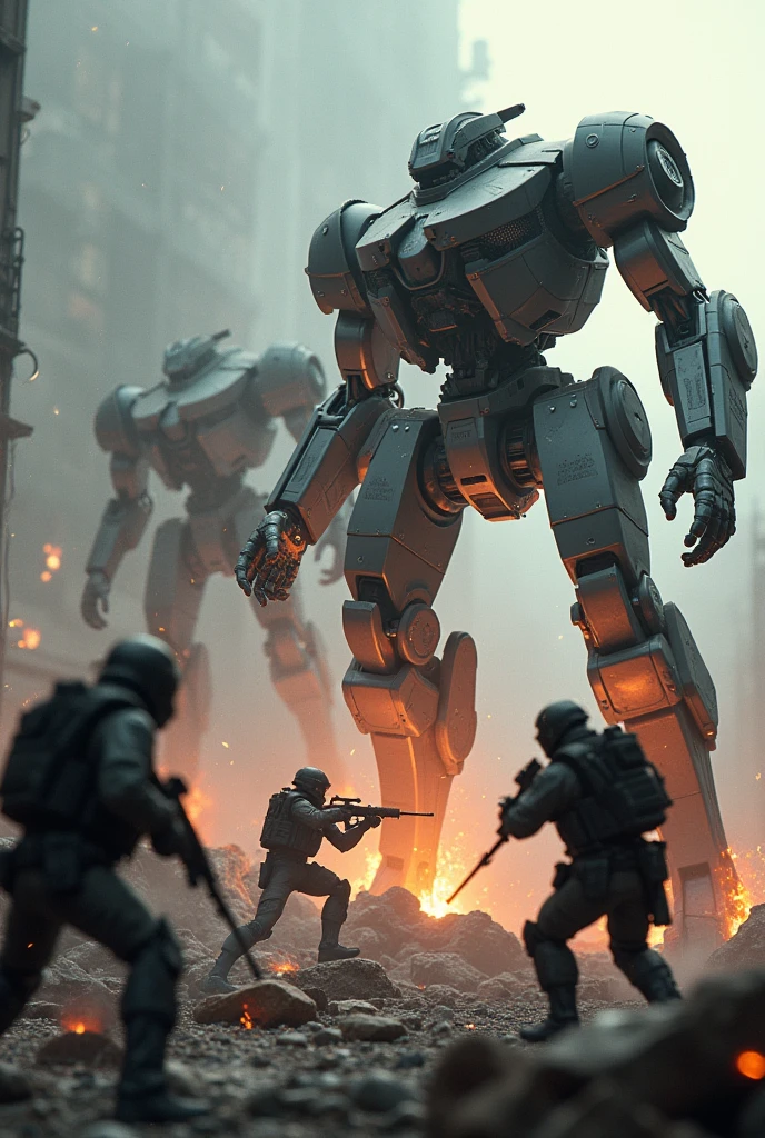 Robots fighting against humans