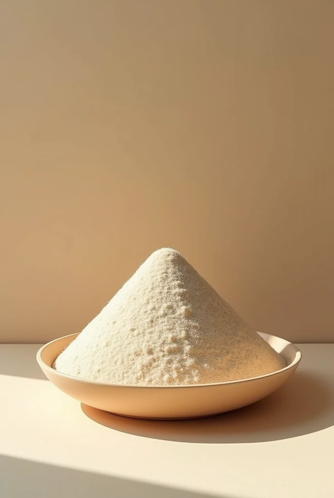 Imagine an image of a mountain of tofu sand in a 6-pound presentation, elegantly and sustainably packaged. Tofu sand, with its natural tone and soft texture, evokes feelings of calm and purity. The packaging highlights the simplicity and eco-friendliness of the product., with earthy colors and minimalist design. This image conveys the idea of a versatile and environmentally friendly product., Ideal for those looking for a sustainable and creative alternative in home decoration and care..