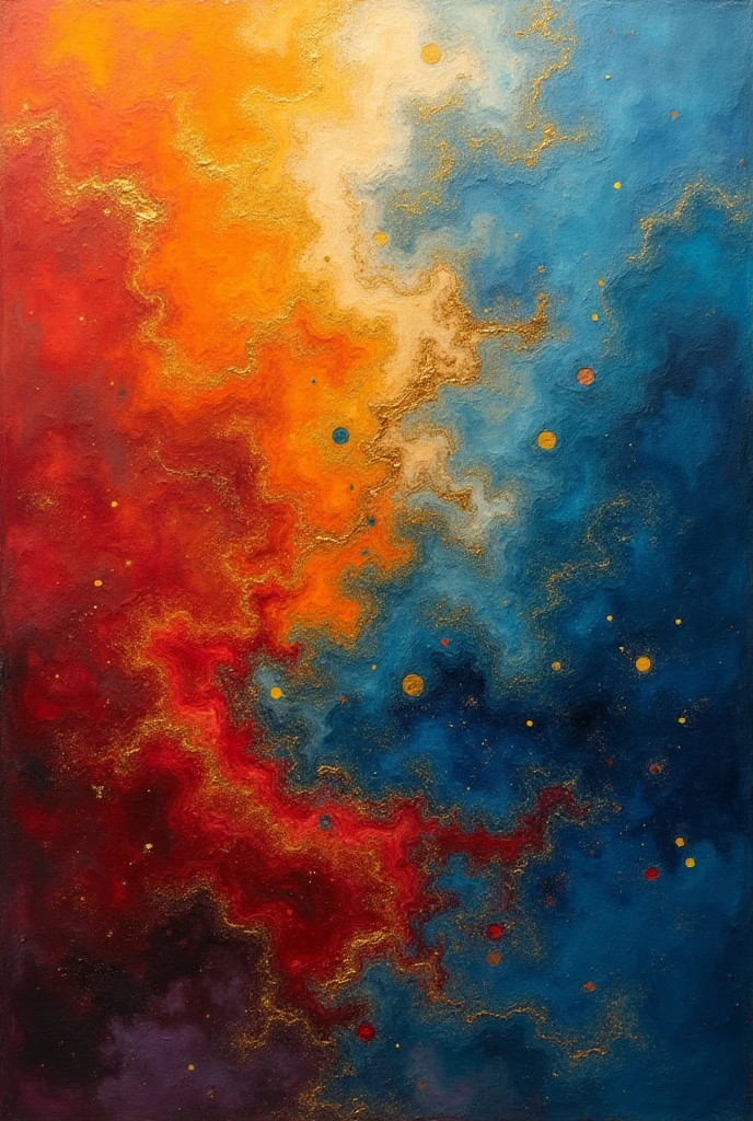 Abstract environment with warm and cool colors mixed together, like reds, blues and golds, to reflect the various emotional strategies. emotional intelligence