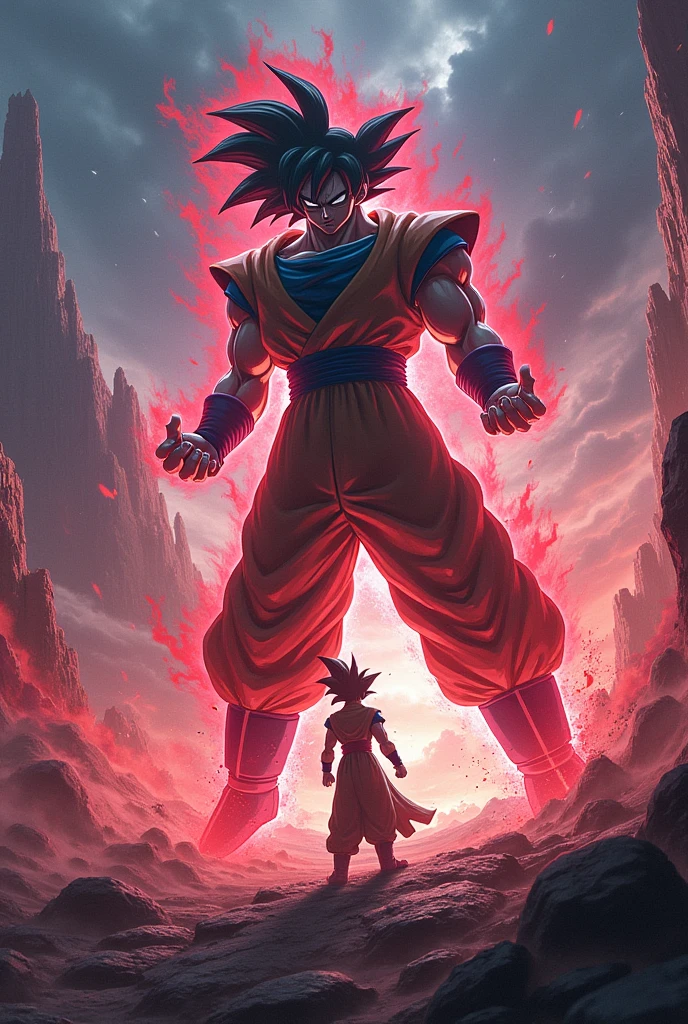 Crea un goku black vs gogeta