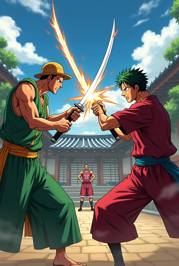 one pice zoro animated taking kossko with dennis rodman