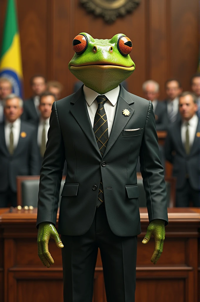 Humanoid frog president of Brazil