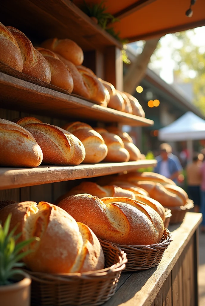 Create an image of homemade bread for sale