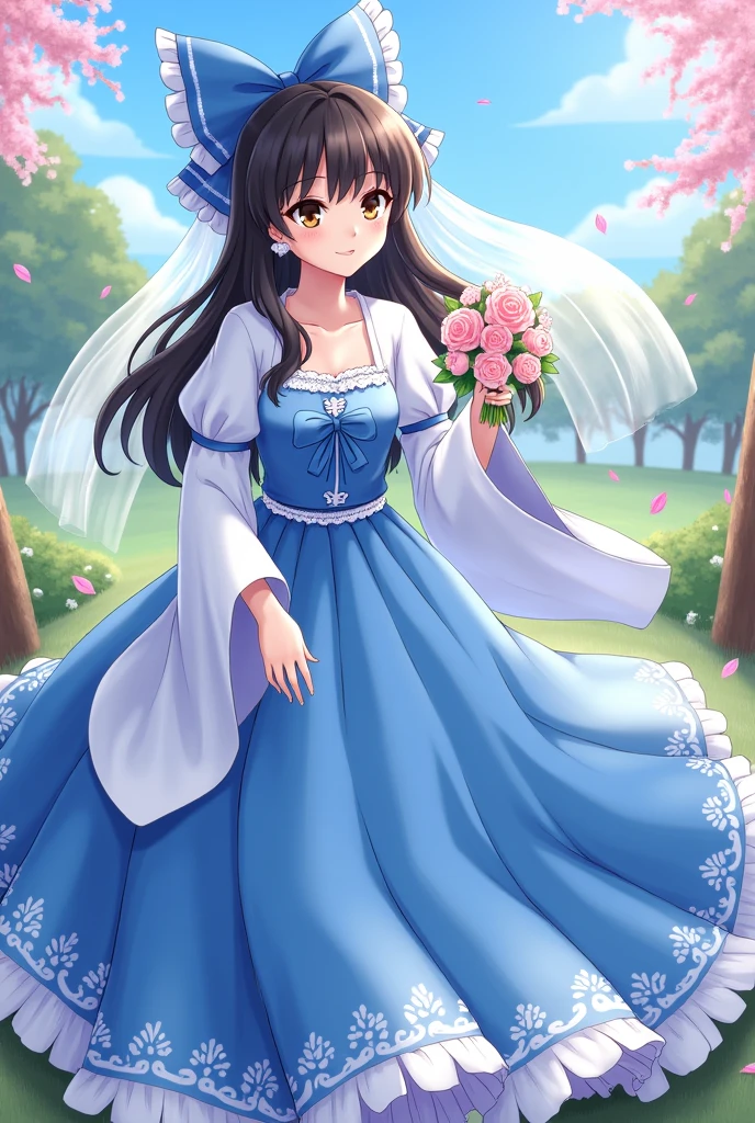 Hakurei blue Reimu with a blue wedding dress