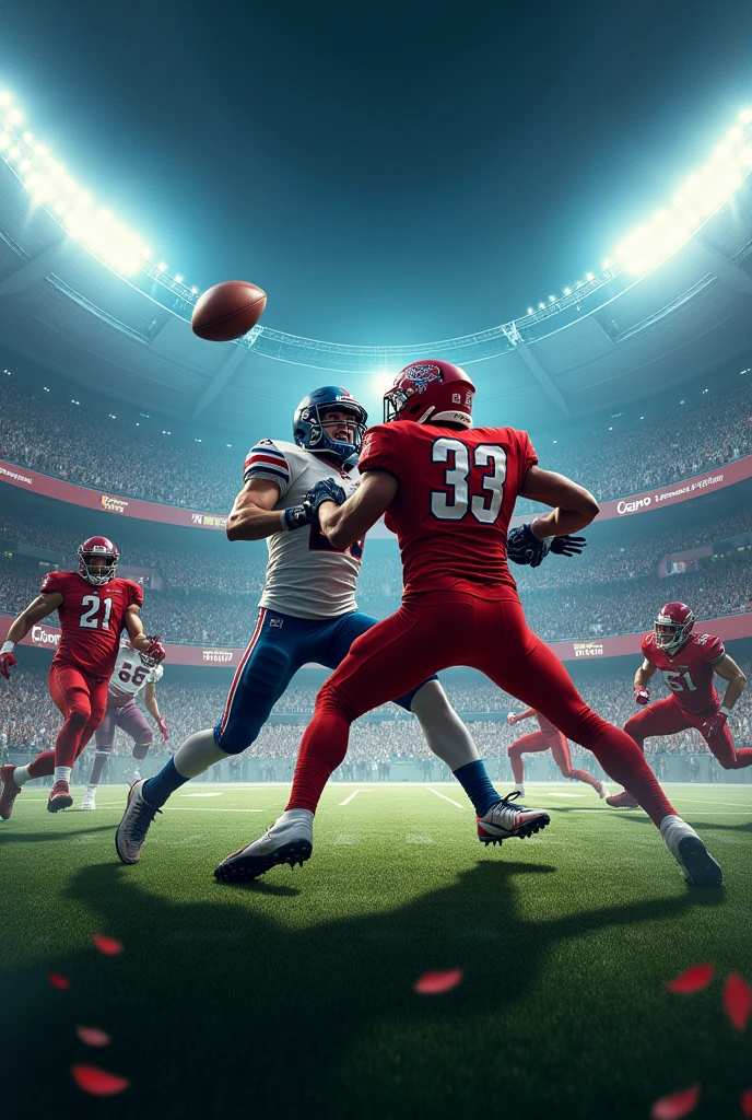 Can you make me a poster of an American football final of Gamos de Cuemanco vs Dragones Rojos?