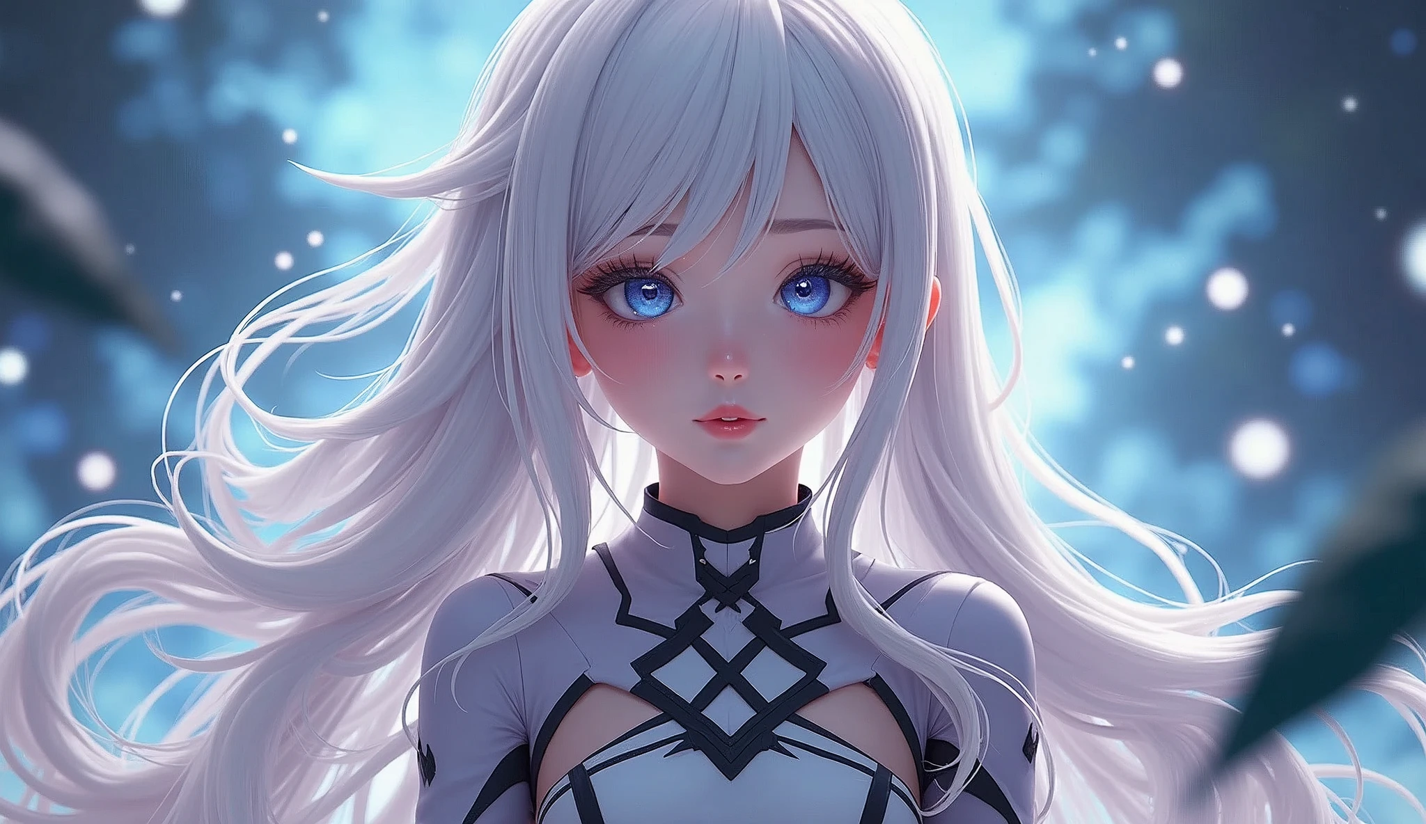 masterpiece, best quality, official art, extremely detailed CG unity 8k wallpaper, highly detailed, illustration,white hair, 