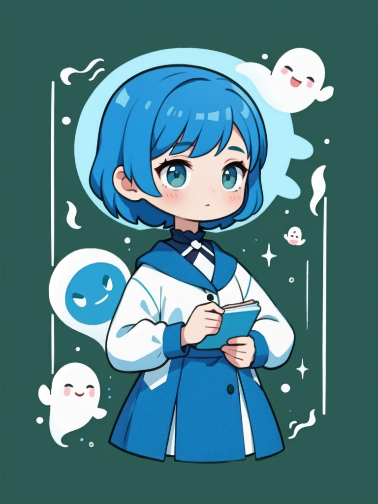 woman, short hair, ghost