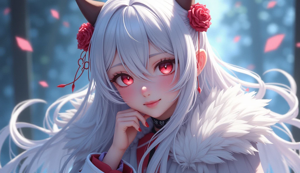 masterpiece, best quality, official art, extremely detailed CG unity 8k wallpaper, highly detailed, illustration,white hair,