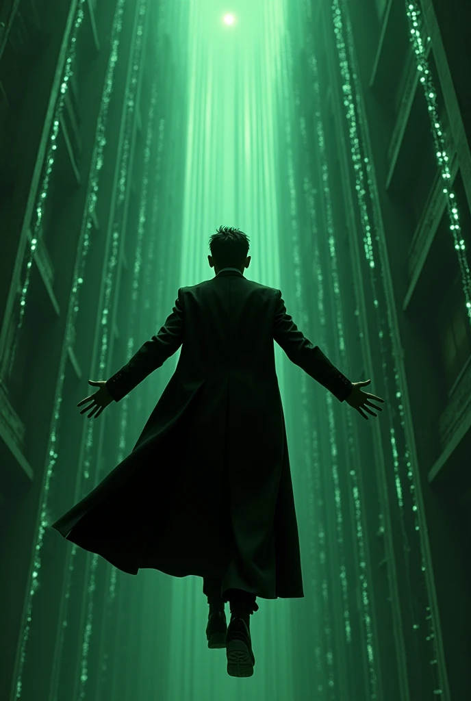 Neo Soars to the Sky in The Matrix