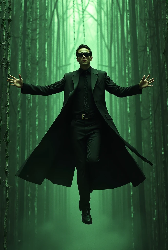 Neo Soars to the Sky in The Matrix