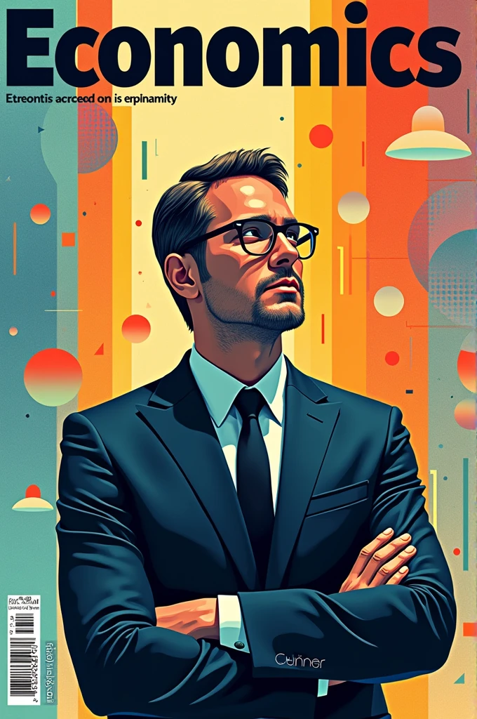 Could you create me a creative and eye-catching magazine cover about economics? 
