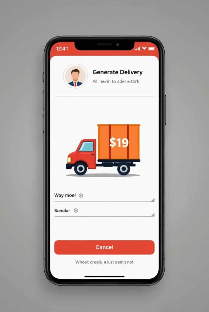 Generate an image , of a successful delivery, the customer canceling via cell phone, on the phone 