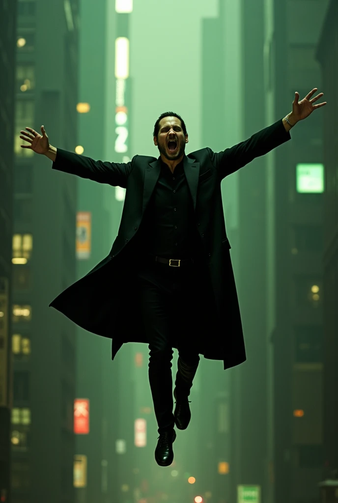 Keanu Reeves Soars to the Sky in The Matrix