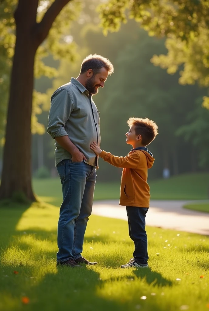 Father with son in the park Realistic Humans Video