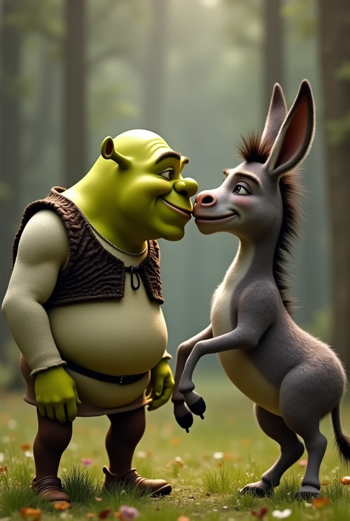 shrek kissing donkey