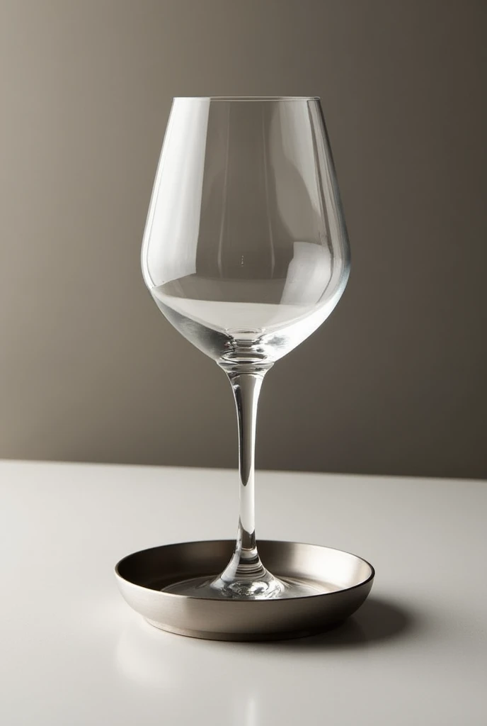 Coaster shaped aesthetic metal wine glass holder
