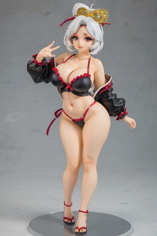 figure of, purah, sexy pose, big breasts, lingerie, smile
