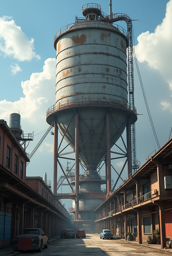 Silo in an industry
