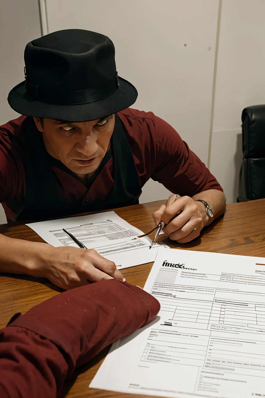 Freddy Kruger filing his tax return