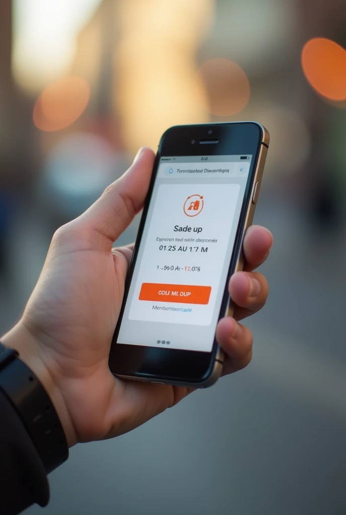 Generate an image , of a successful delivery, the customer canceling via cell phone, on the phone, information on the screen delivery successful, responsible, and delivery date